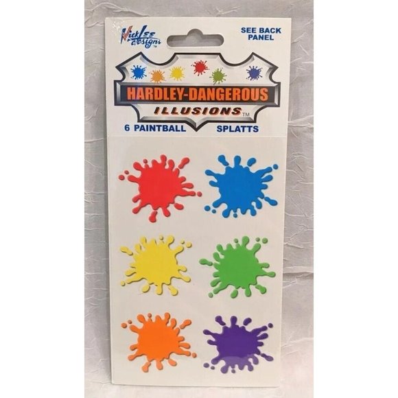 NWT Stickers Paintball Splatts Car Decals Hardley Dangerous Colorful Odd 2003 - Picture 9 of 9